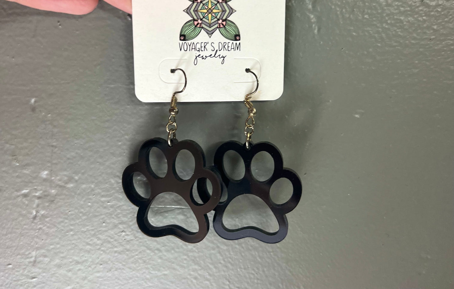 Black Paw Earrings